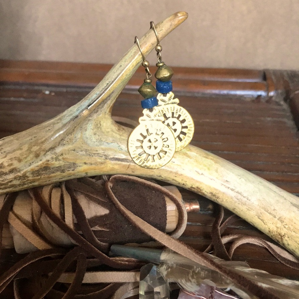 Handmade brass earrings